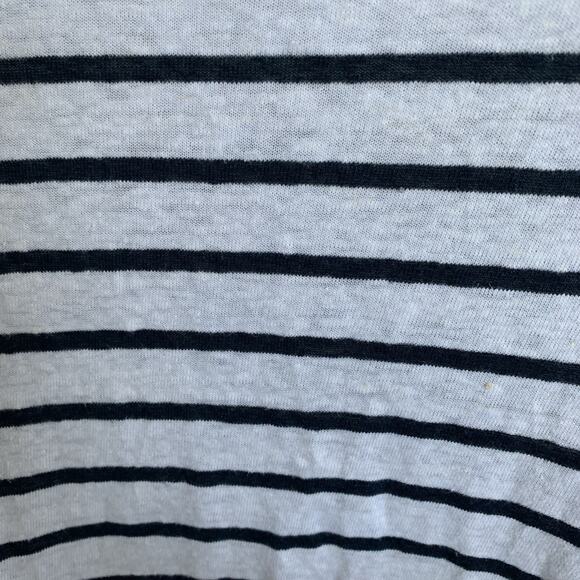 Old Navy Linen Blend Henley Shirt Women's Striped V-Neck Short Sleeve White 3X - Picture 12 of 12